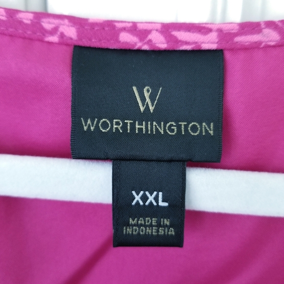 Worthington Pink Floral Flutter Sleeve Flowy Hi Low Wrap Dress Womens XXL NWT - Picture 8 of 9